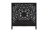 Porter Designs Bali Solid Hand Carved Wood Queen Vintage Bed Black 04-196-14-CBDB-KIT