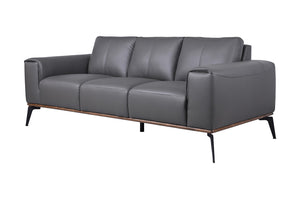 Porter Designs Pietro Top Grain Leather Contemporary Sofa Gray 02-204C-01-2110