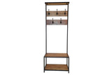 Porter Designs Delancy Solid Wood Industrial Bookcase Brown 09-116-13-0133