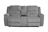 Porter Designs Ronan Soft Gray Chenille seat Transitional Reclining Love Gray 03-201C-02-8078