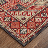 Nolan Distressed Polypropylene Power Loomed Rug - Vintage Kazak Design for Indoor/Outdoor Spaces