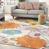 Nourison Allur ALR06 Contemporary Machine Made Power-loomed Indoor only Area Rug Ivory Multicolor 9' x 12' 99446839046