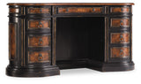 Hooker Furniture Grandover Traditional-Formal Desk in Poplar Solids, Cherry, Walnut & Maple Veneers, Golden Madrone Burl, High Quality Bonded Leather, Resin 5029-10460