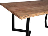 Porter Designs Manzanita Live Edge Solid Acacia Wood Natural Dining Table Natural 07-196-01-DT82NV-KIT