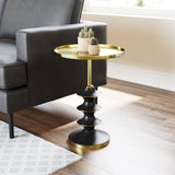 English Elm EE2927 Iron Modern Commercial Grade Side Table Gold, Black Iron