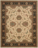 Nourison Living Treasures LI04 Persian Machine Made Loomed Indoor only Area Rug Ivory/Black 7'6" x 9'6" 99446676221