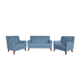Candace Mid Century Modern Fabric Arm Chair and Loveseat Set