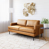 English Elm EE2804 100% Polyester, Plywood, Steel Modern Commercial Grade Sofa Brown, Black 100% Polyester, Plywood, Steel