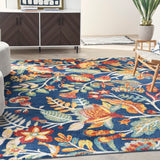 Nourison Allur ALR09 Contemporary Machine Made Power-loomed Indoor only Area Rug Navy Multicolor 9' x 12' 99446839442