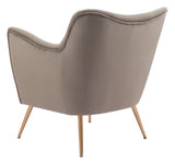 Zuo Modern Zoco 100% Polyester, Plywood, Steel Modern Commercial Grade Accent Chair Beige, Gold 100% Polyester, Plywood, Steel
