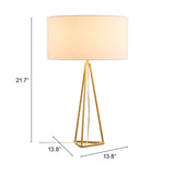 Zuo Modern Sascha Steel, Poly Cotton Modern Commercial Grade Table Lamp White, Brass Steel, Poly Cotton