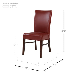 Milton Bonded Leather Dining Chair Set of 2 - Stylish Parsons Accent Chairs for Modern Interiors
