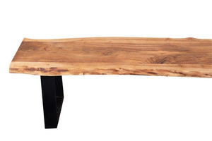 Porter Designs Manzanita Live Edge Solid Acacia Wood Natural Dining Bench Natural 07-196-13-BN58T-KIT