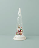 Lenox Lit Christmas Cone with Santa Scene 895173