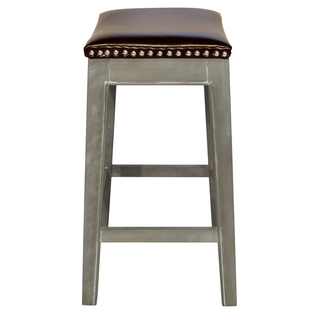 Elmo Bonded Leather Counter Stool - Brown