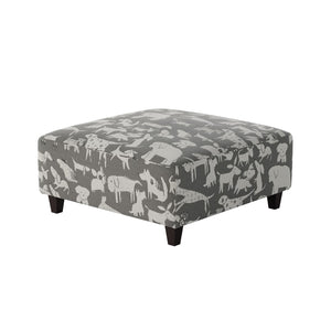 Fusion 109-C Transitional Cocktail Ottoman 109-C Doggie Graphite 38" Square Cocktail Ottoman