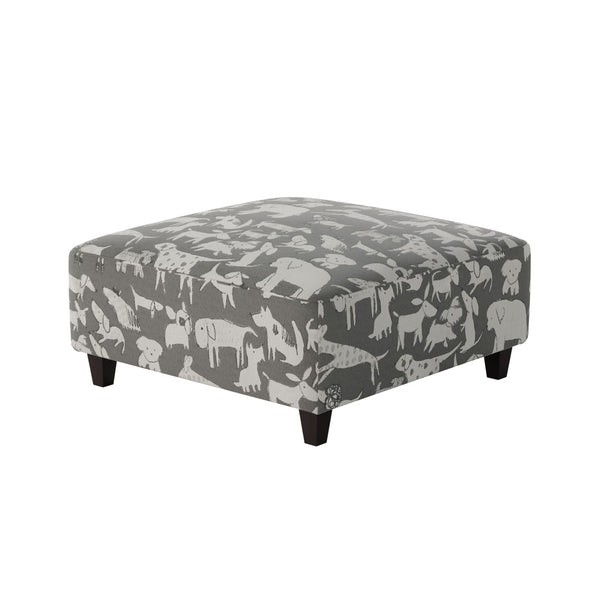 Fusion 109-C Transitional Cocktail Ottoman 109-C Doggie Graphite 38" Square Cocktail Ottoman