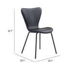 Zuo Modern Torlo 100% Polyurethane, Steel, Plywood Modern Commercial Grade Dining Chair Set - Set of 2 Black 100% Polyurethane, Steel, Plywood