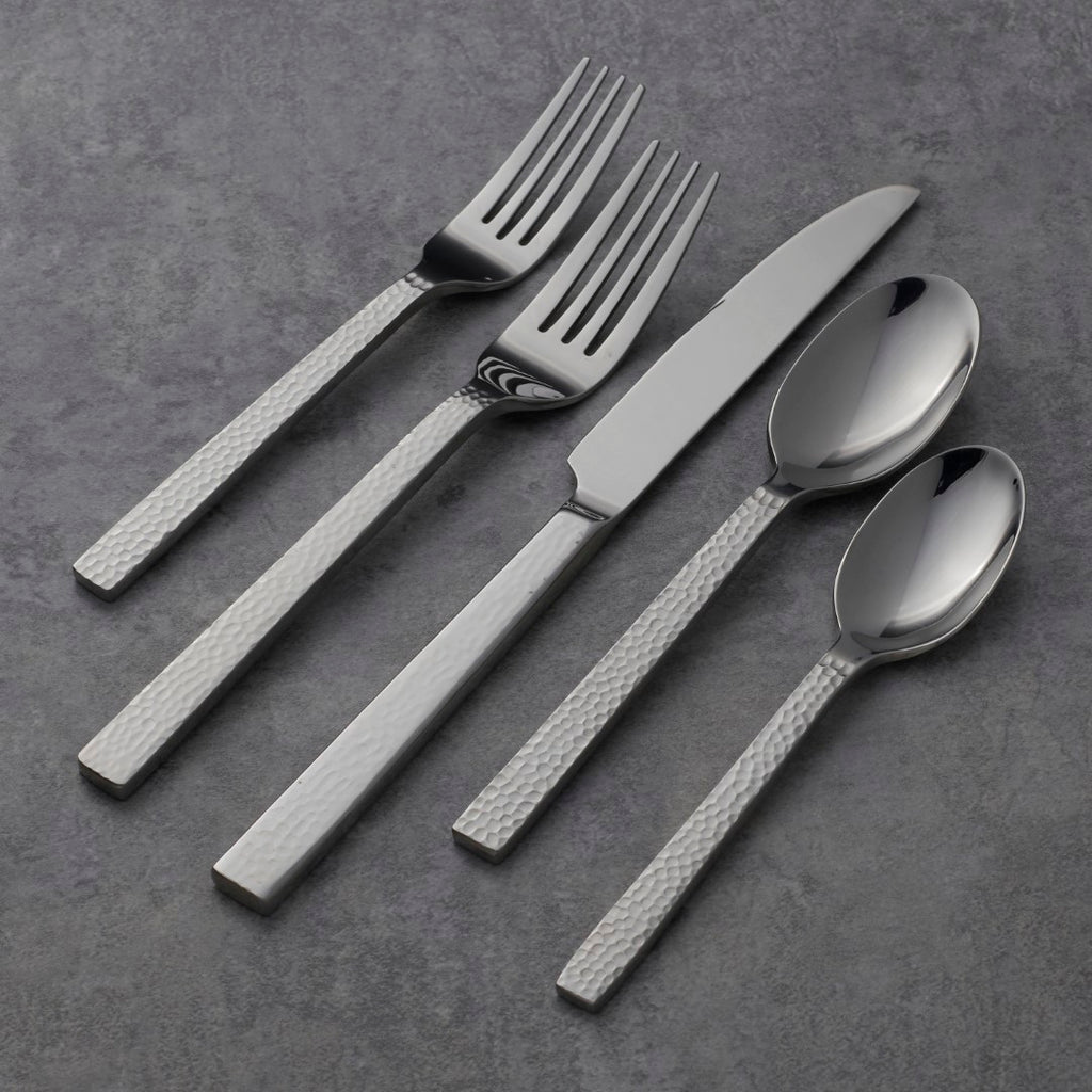 Chefs Table Hammered 45 Piece Everyday Flatware Set, Service For 8
