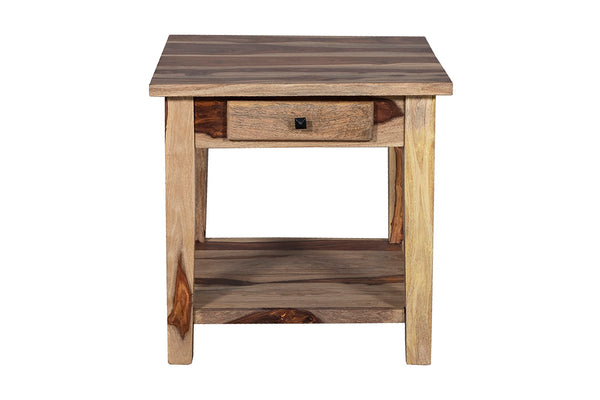 Porter Designs Taos Solid Sheesham Wood Natural End Table Natural 05-196-24-9010N