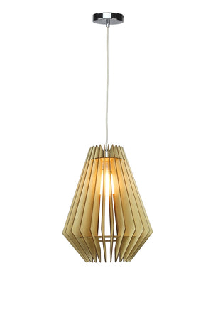 Bethel Natural Wood Single Pendant Lighting in Wood & Metal