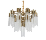 Bethel Gold Chandelier in Metal & Glass