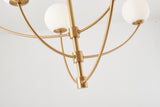 Bethel Brass Chandelier in Steel & Glass