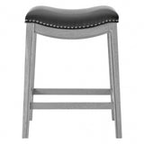 Grover Leatherette Counter Stool Matte Black