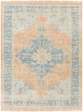 Zainab ZAI-2301 Traditional Cotton, Polyester Rug ZAI2301-810 Sky Blue, Burnt Orange, Lime, Navy, White 70% Cotton, 30% Polyester 8' x 10'