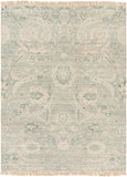Zainab ZAI-2302 Traditional Cotton, Polyester Rug ZAI2302-810 Sage, Dark Green, Lime, Pale Pink, White 70% Cotton, 30% Polyester 8' x 10'