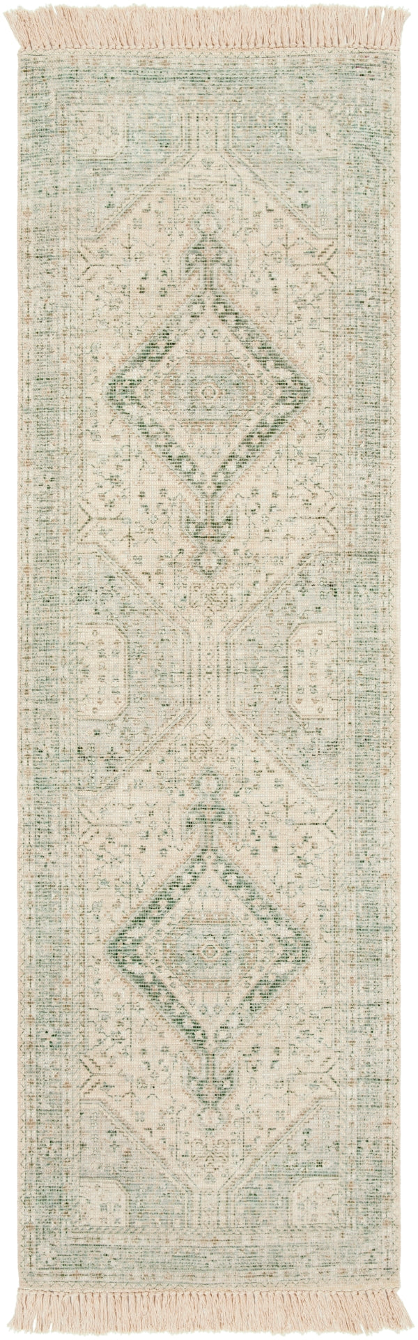 Zainab ZAI-2303 Traditional Cotton, Polyester Rug ZAI2303-81012 Sage, Dark Green, Lime, White 70% Cotton, 30% Polyester 8'10" x 12'