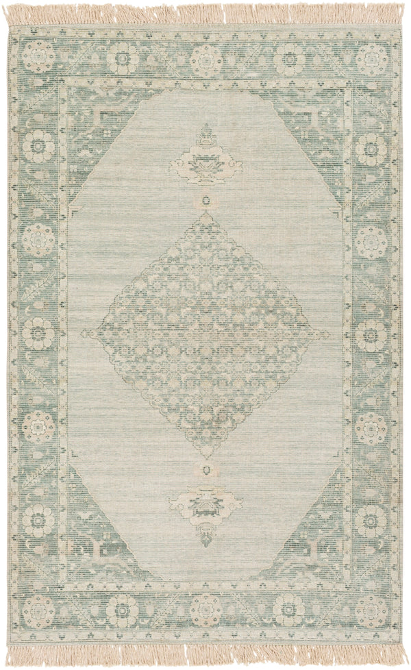 Zainab ZAI-2306 Traditional Cotton, Polyester Rug ZAI2306-69 Sage, Dark Green, Lime, White 70% Cotton, 30% Polyester 6' x 9'