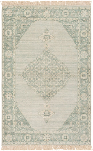 Zainab ZAI-2306 Traditional Cotton, Polyester Rug ZAI2306-69 Sage, Dark Green, Lime, White 70% Cotton, 30% Polyester 6' x 9'