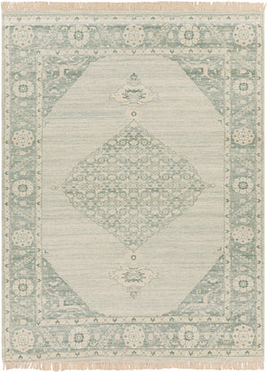 Zainab ZAI-2306 Traditional Cotton, Polyester Rug ZAI2306-810 Sage, Dark Green, Lime, White 70% Cotton, 30% Polyester 8' x 10'