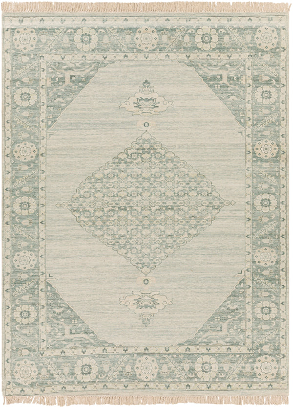 Zainab ZAI-2306 Traditional Cotton, Polyester Rug ZAI2306-810 Sage, Dark Green, Lime, White 70% Cotton, 30% Polyester 8' x 10'