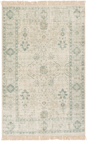 Zainab ZAI-2308 Traditional Cotton, Polyester Rug ZAI2308-81012 Sage, Dark Green, Lime, White 70% Cotton, 30% Polyester 8'10" x 12'