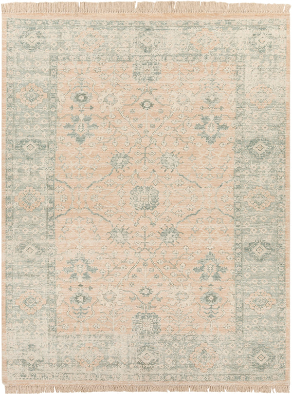 Zainab ZAI-2310 Traditional Cotton, Polyester Rug ZAI2310-810 Camel, Cream, Sage, Dark Green, Lime, White 70% Cotton, 30% Polyester 8' x 10'