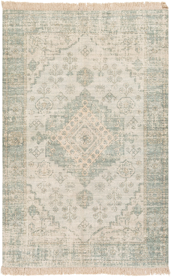 Zainab ZAI-2311 Traditional Cotton, Polyester Rug ZAI2311-81012 Sage, Dark Green, Lime, White 70% Cotton, 30% Polyester 8'10" x 12'