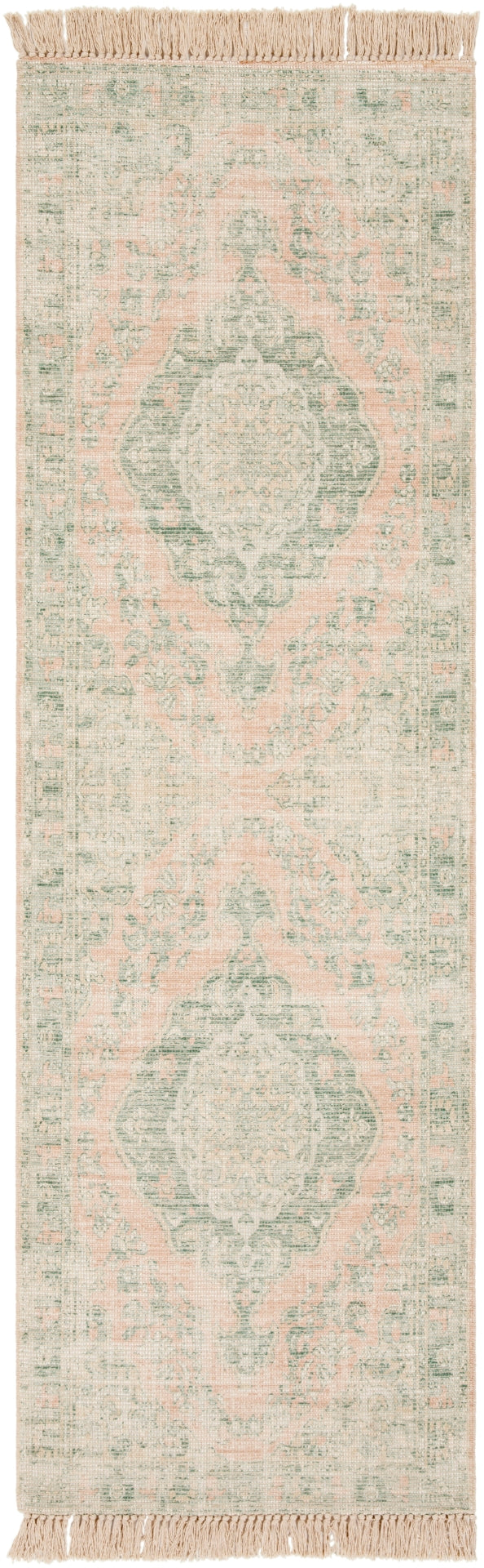 Zainab ZAI-2313 Traditional Cotton, Polyester Rug ZAI2313-69 Sage, Dark Green, Lime, Camel, Khaki, White 70% Cotton, 30% Polyester 6' x 9'