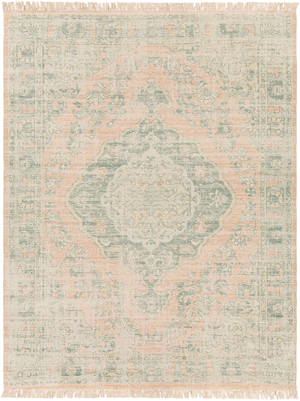 Zainab ZAI-2313 Traditional Cotton, Polyester Rug ZAI2313-810 Sage, Dark Green, Lime, Camel, Khaki, White 70% Cotton, 30% Polyester 8' x 10'