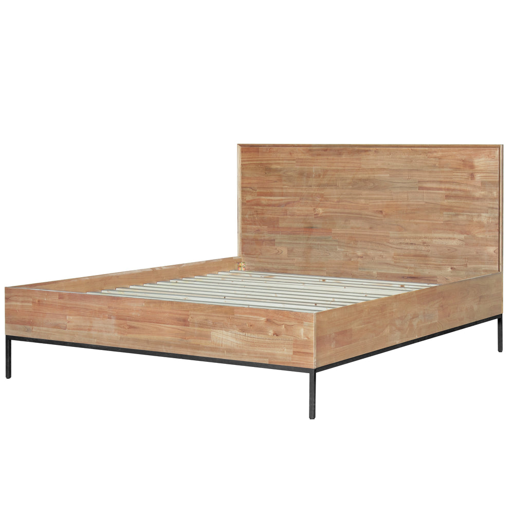 Hathaway Queen Bed Set - Minimalist Japandi Design, Easy Assembly, Solid Acacia Wood & Steel Frame