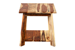 Porter Designs Kalispell Solid Sheesham Wood Natural End Table Natural 05-116-07-PDU113