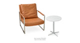 Zara Set: Zara Arm Chair Caramel PPM S.Steel and One Diana End Table Marble