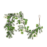 Leigh 5-foot Eucalyptus and Pine Artificial Garland with Berries, Green and White Noble House