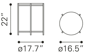 Zuo Modern David Marble, MDF, Iron Modern Commercial Grade Side Table Gray, Gold Marble, MDF, Iron
