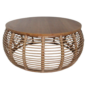 Iris Rattan Round Coffee Table Honey