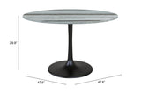 Zuo Modern Central Marble, MDF, Iron, Aluminum Modern Commercial Grade Dining Table Gray, Black Marble, MDF, Iron, Aluminum