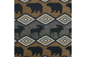 Porter Designs Hunter Wildlife Pattern Reversible to Leather-Look Transitional Chair Gray 01-33C-03-8022