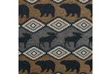 Porter Designs Hunter Wildlife Pattern Reversible to Leather-Look Transitional Recliner Gray 03-33C-11-8022