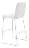 Zuo Modern Mode 100% Polyurethane, Plywood, Steel Modern Commercial Grade Barstool Set - Set of 2 White 100% Polyurethane, Plywood, Steel